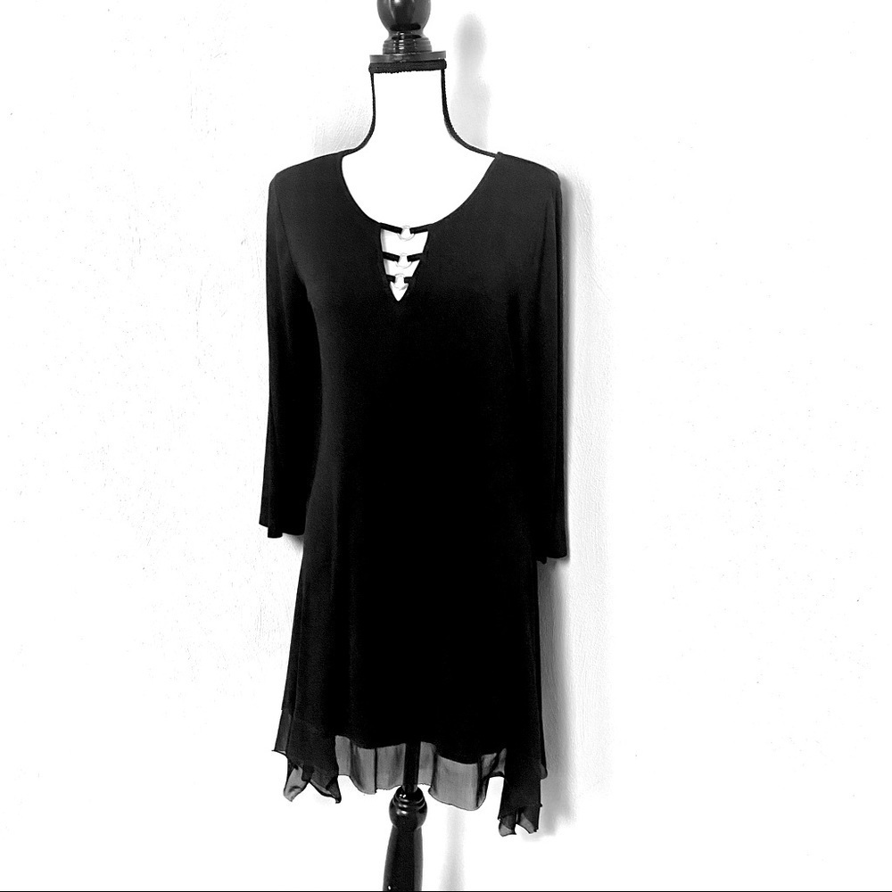 Cable & Gauge Hi Low Black Dress. Sz M
